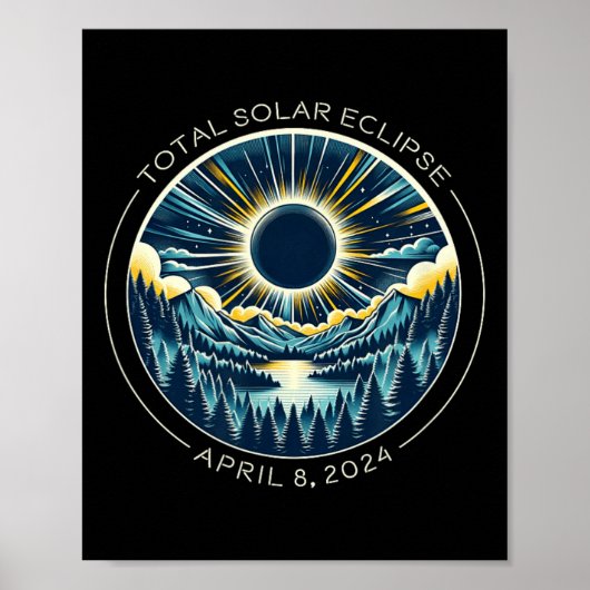 4月太陽のとアートの皆既日食の空 ポスター (正面)