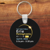 4月太陽ののエリー・ペンシルバニア州での皆既食 キーホルダー (正面)