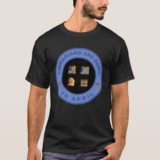 4月生まれの司書さんデザインの代わり Tシャツ (正面)