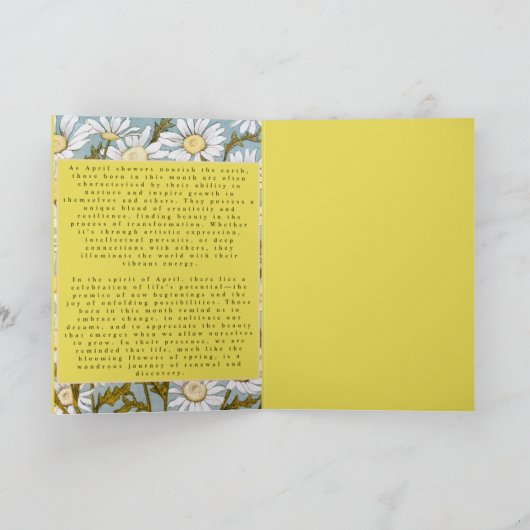 4月生まれの花のカード カード (内部)
