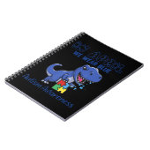 4月素晴らしのTレックス私たちは衣服ブルーオティズム認識 ノートブック (左側)