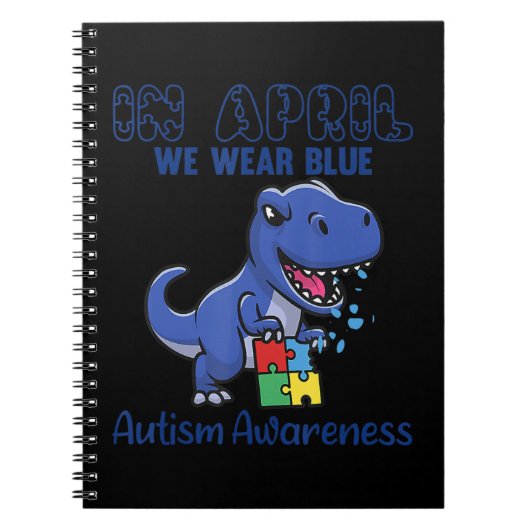 4月素晴らしのTレックス私たちは衣服ブルーオティズム認識 ノートブック (正面)