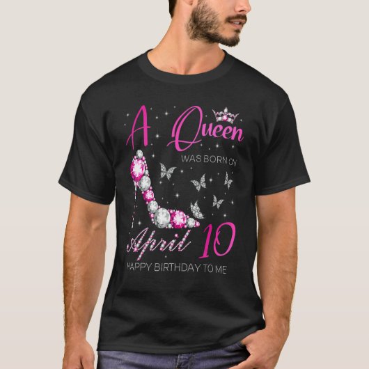 4月10日の生まれ4月10日の誕生日 Tシャツ (正面)