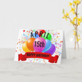 4月15日 誕生日 カード (黄色い花)