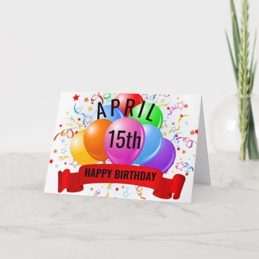 4月15日 誕生日 カード (正面)