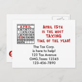 4月15日- 1年で最も税金が煩わしい時期！ ポストカード (正面/裏面)