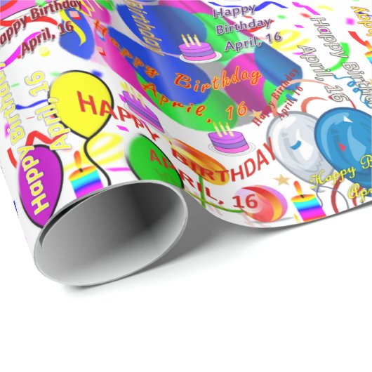 4月16日誕生日ギフト包装紙 ラッピングペーパー (ロールコーナー)