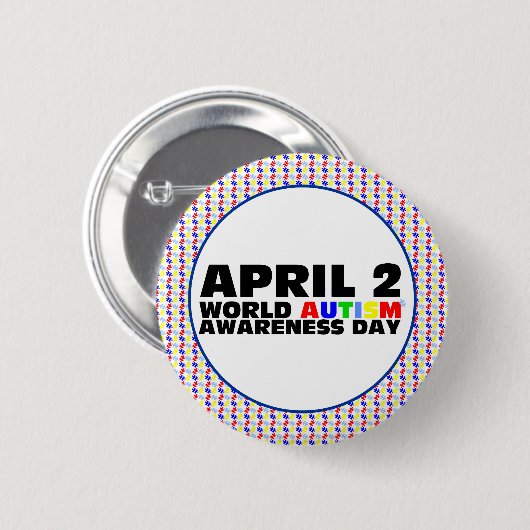 4月2日世界自閉症啓発デー 缶バッジ (正面&裏面)