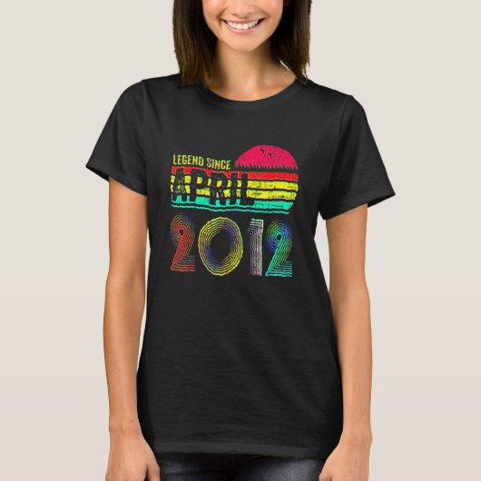4月20日生まれのレジェンド！10歳の誕生日おめでとう Tシャツ (正面)