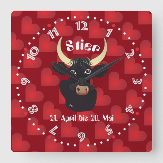 4月20日。マイウール スクエア壁時計 (正面)