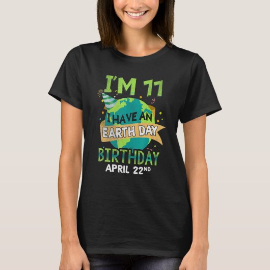 4月22日誕生生まれ地球救地球救時代 Tシャツ (正面)