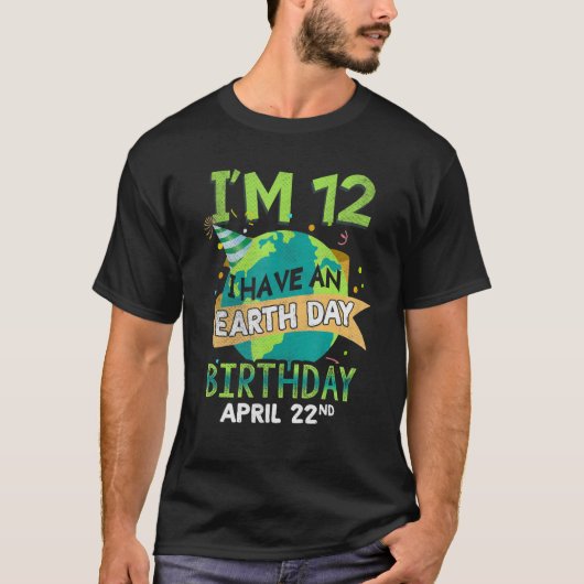 4月22日誕生生まれ地球救地球救時代 Tシャツ (正面)