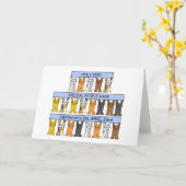 4月23誕生日のバナー猫まんが猫 カード (黄色い花)