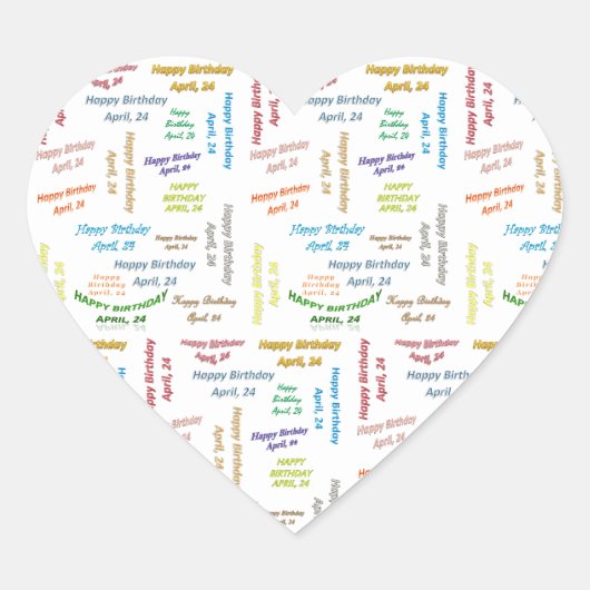 4月24日誕生日シール ハートシール (正面)