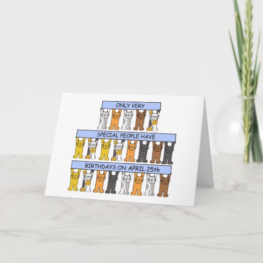 4月25誕生日かわいい猫たち カード (正面)