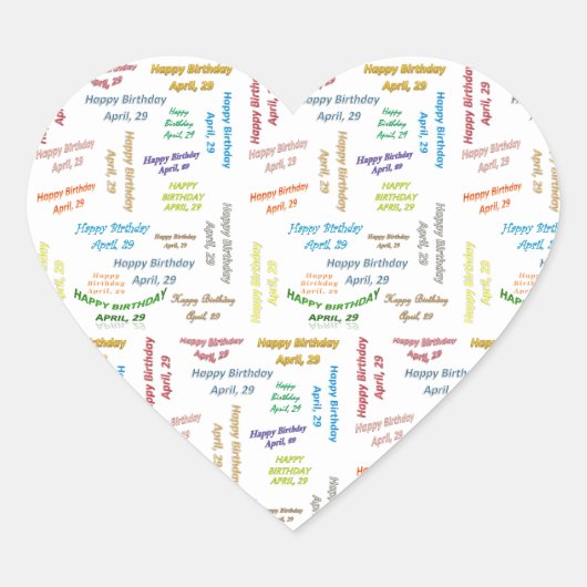 4月29日誕生日シール ハートシール (正面)