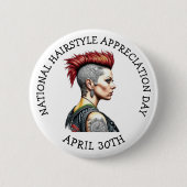 4月30日は髪型鑑賞の日 缶バッジ (正面)