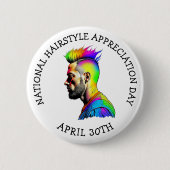 4月30日は髪型鑑賞の日 缶バッジ (正面)