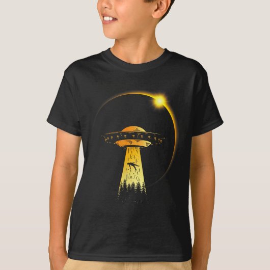 4月8日の皆既日食デザイン Tシャツ (正面)