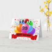 4月9日 誕生日 カード (黄色い花)