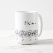 4月（しがつ）の誕生花、デイジーです。 コーヒーマグカップ (正面右)