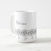 4月（しがつ）の誕生花、デイジーです。 コーヒーマグカップ (正面左)