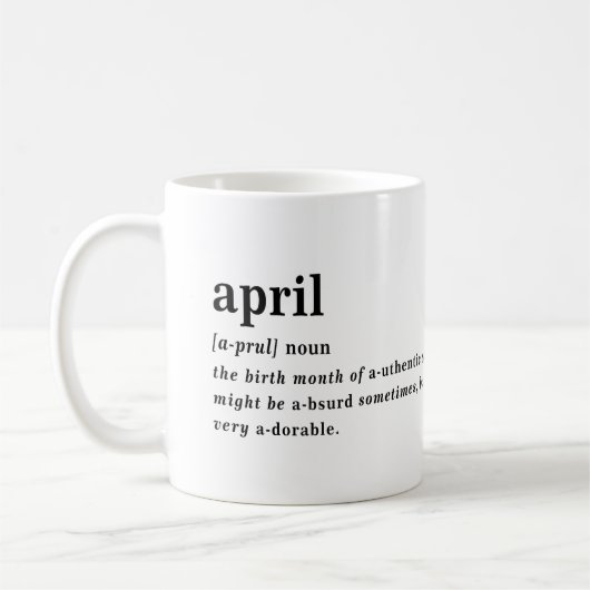 4月 定義 誕生日 コーヒーマグカップ (左)