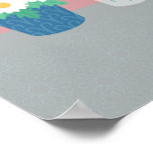 4月 – 誕生花と〔占星術の〕十二宮図記号 ポスター (角)