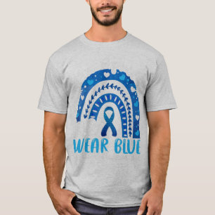4月、WE衣服ブルー自閉症啓発レオパード・ライ Tシャツ