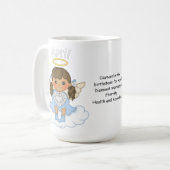 4月Birthstoneの天使のブルネット コーヒーマグカップ (正面左)