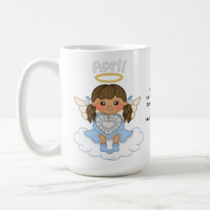 4月Birthstoneの天使のブルネット コーヒーマグカップ