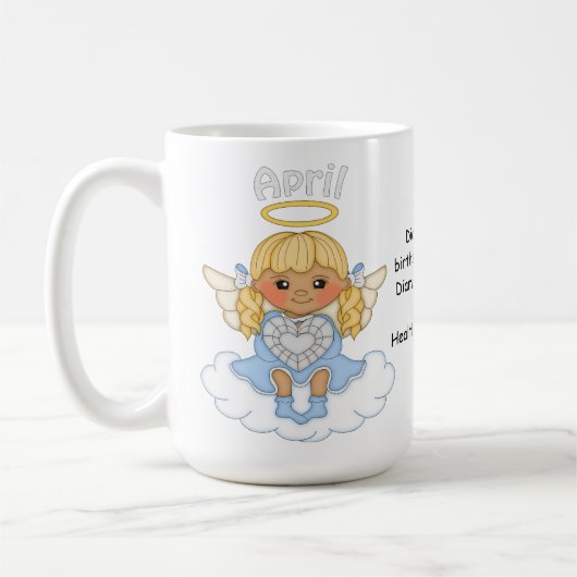 4月Birthstoneの天使のブロンドの女性 コーヒーマグカップ (左)