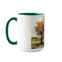 4本の木との秋の景色