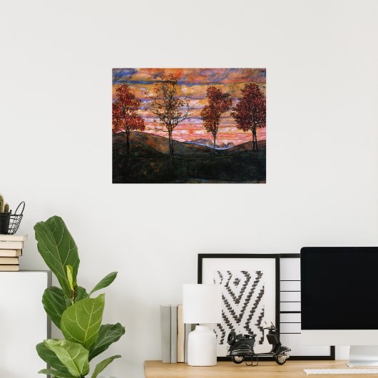 4本の木 ポスター (ホームオフィス)