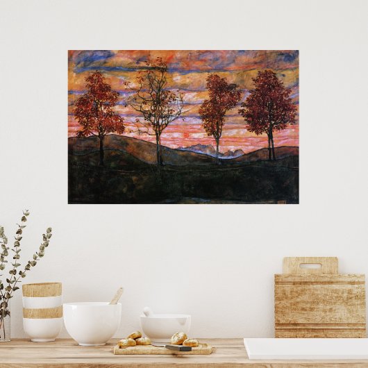 4本の木 ポスター (キッチン)