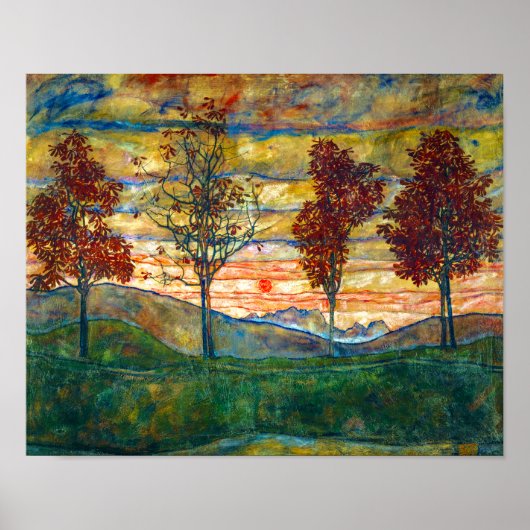 4本の木 | Egon Schiele | ポスター (正面)