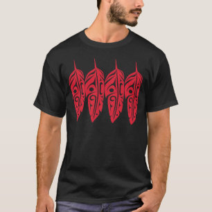 4本の赤いワシの羽 Tシャツ