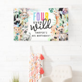 4本も野生だ!サファリの動物4歳の誕生日 横断幕 (インサイチュ)