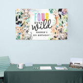 4本も野生だ!サファリの動物4歳の誕生日 横断幕 (トレードショー)