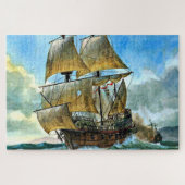 4本マストの美しい船 ジグソーパズル (横)