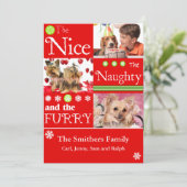 4枚おもしろいのフォトファミリークリスマスカード シーズンカード (スタンド正面)