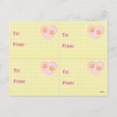 4枚のおもしろいでかわいい猫のカップルのバレンタインカード シーズンポストカード (裏面)