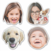 4枚のおもしろい写真カスタムを印刷したビニールのシール シール (正面)