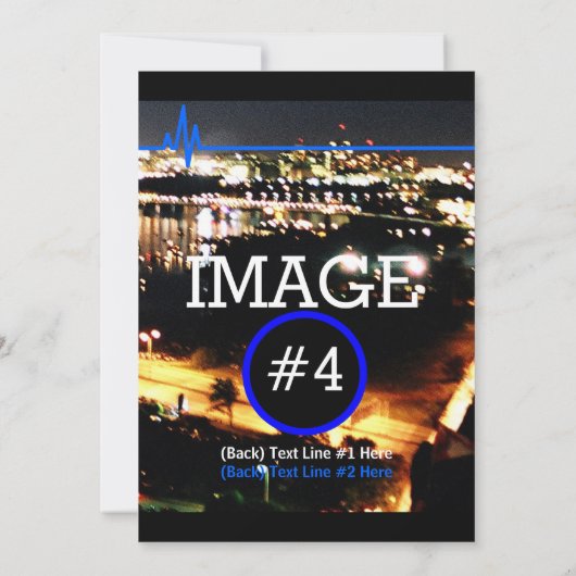 4枚のイメージと12行の文字 招待状 (裏面)