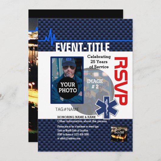 4枚のイメージと12行の文字 招待状 (正面/裏面)