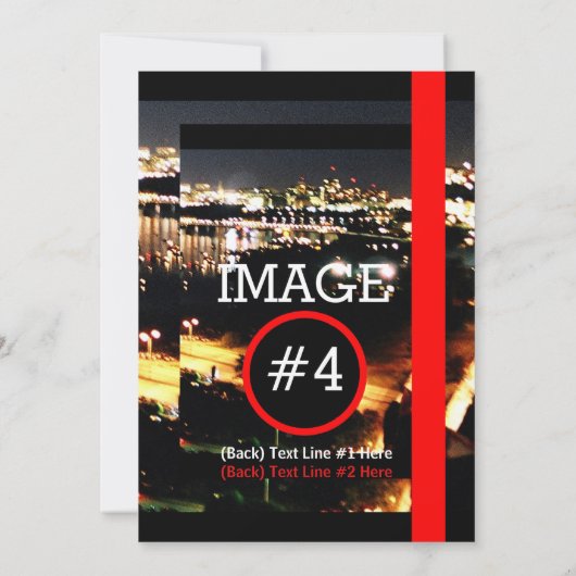 4枚のイメージと12行の文字 招待状 (裏面)