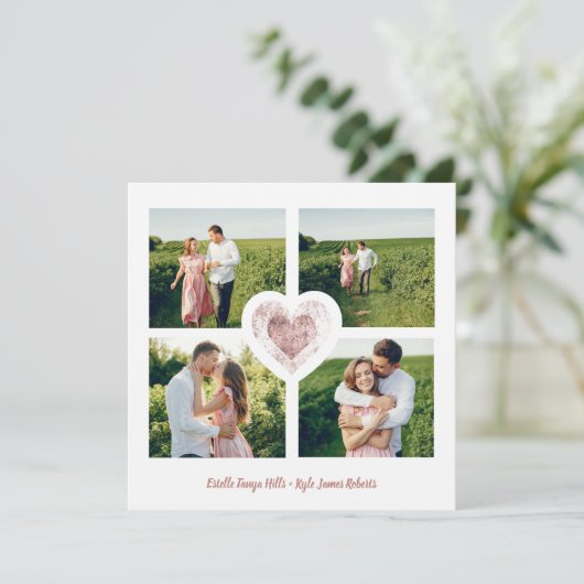 4枚のエレガント写真のインスタント婚約したカップルのセッション セーブザデート (スタンド正面)