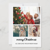 4枚のエレガント写真コラージュのクリスマスカード シーズンカード (正面)