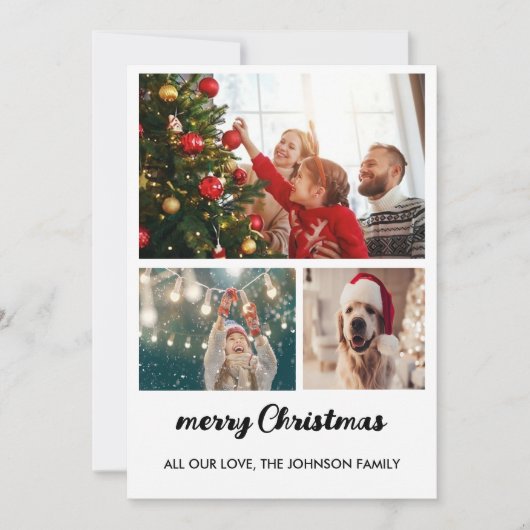 4枚のエレガント写真コラージュのクリスマスカード シーズンカード (正面)