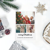 4枚のエレガント写真コラージュのクリスマスカード シーズンカード